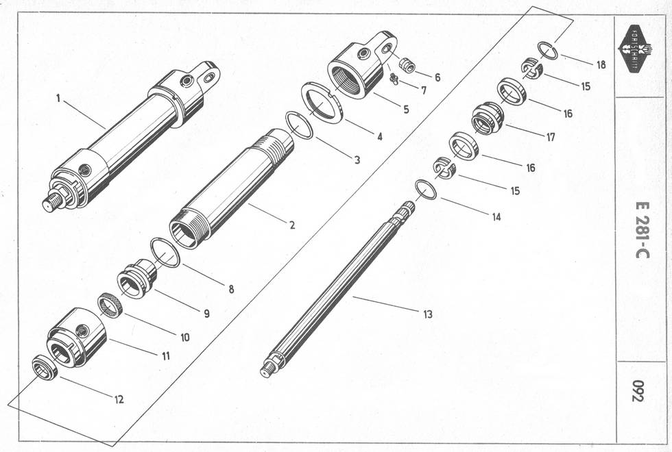 E 281 - Робочий циліндр-піднімальний механізм Е281