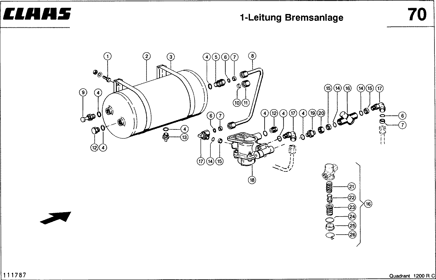 QUADRANT - 1-LEITUNG DRUCKLUFT-BREMSANLAGE, VAR. 9384