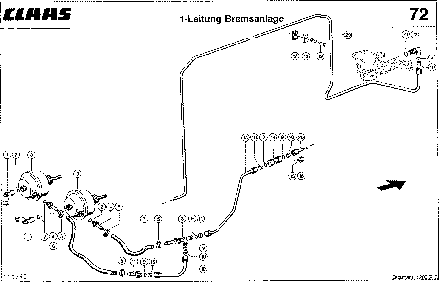 QUADRANT - 1-LEITUNG DRUCKLUFT-BREMSANLAGE, VAR. 9384
