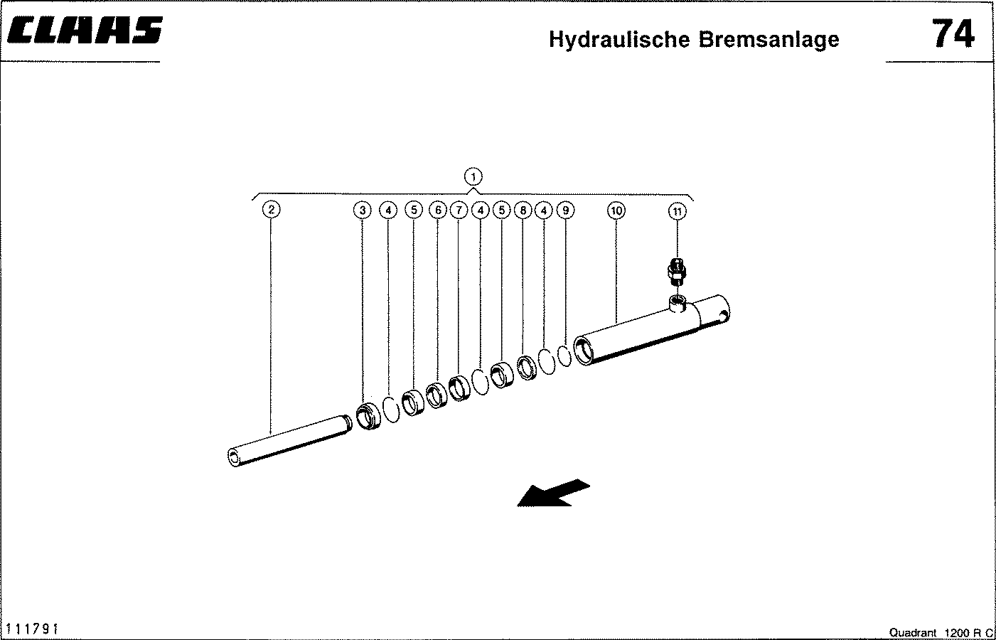 QUADRANT - HYDRAULIKZYLINDER, VAR. 9383