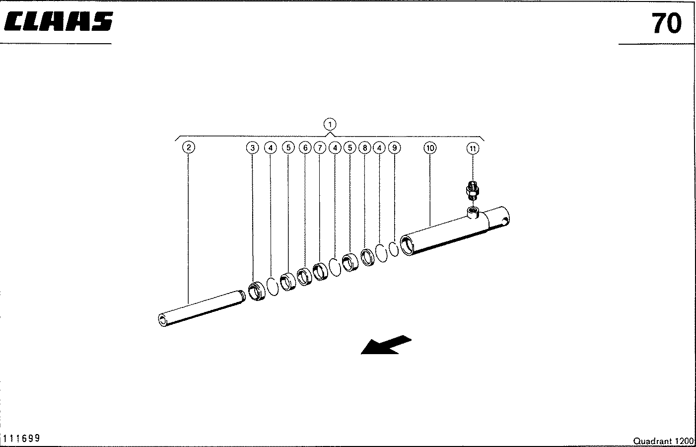 QUADRANT - HYDRAULIKZYLINDER, VAR. 7407