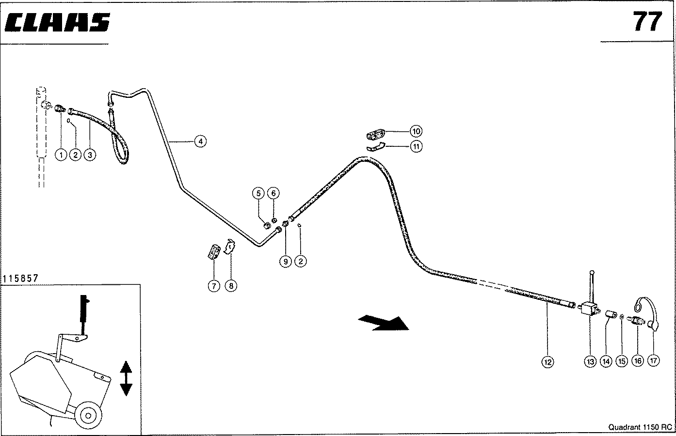 QUADRANT - HYDRAULIKLEITUNGEN, PICKUP-AUSHEBUNG