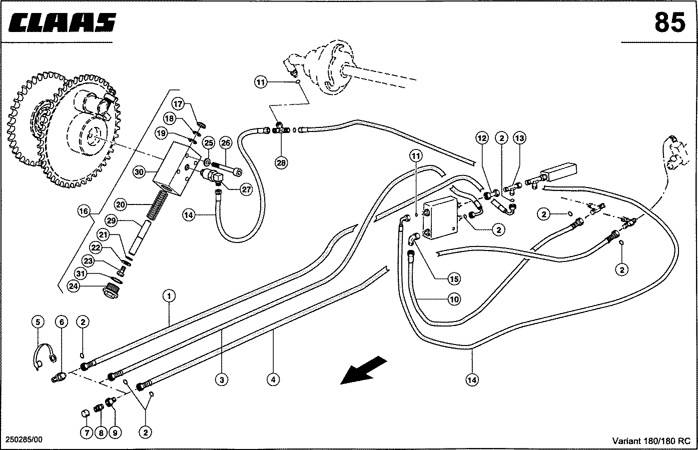 VARIANT - HYDRAULIKLEITUNGEN, (SCHLEPPERANSCHLUSS