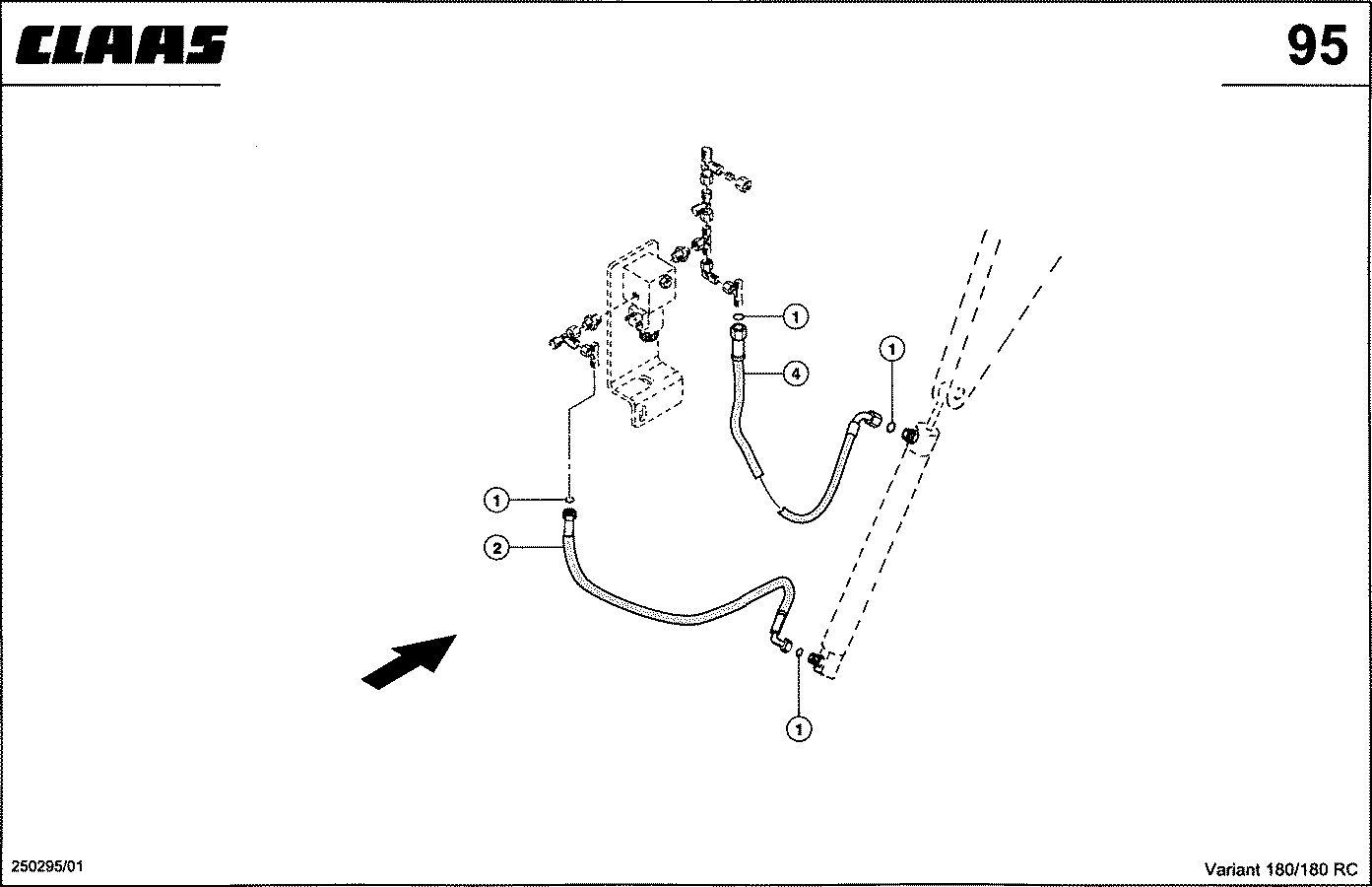 VARIANT - HYDRAULIKLEITUNGEN RECHTS, (BALLENDRUCK