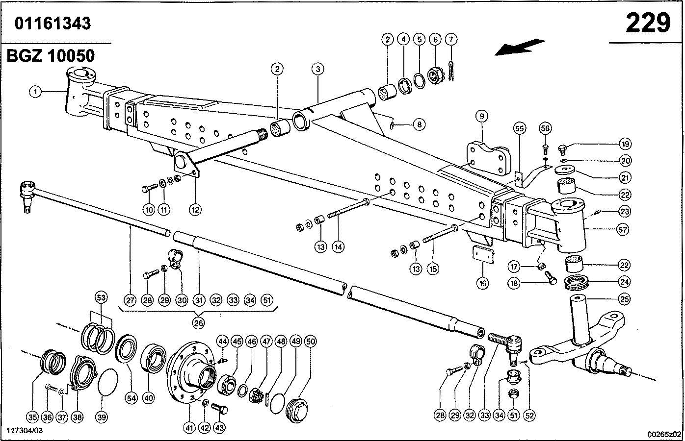 LEXION - LENKACHSE; 2,59 M - 3,04 M, 6/10 LOCH