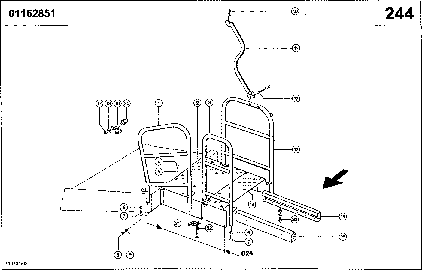 LEXION - VERBREITERUNG MIT GELAENDER (824 MM)