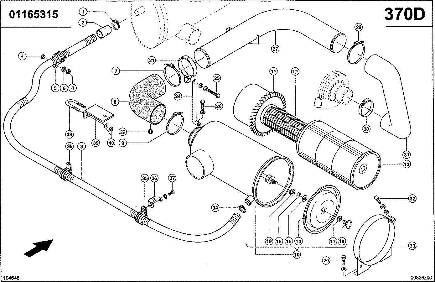 LEXION - MOTOR 3126 B; LUFTFILTERANLAGE