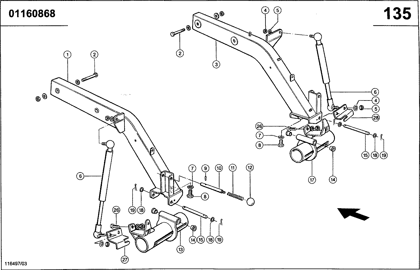 LEXION - SPREUVERTEILER, AUFHAENGUNG