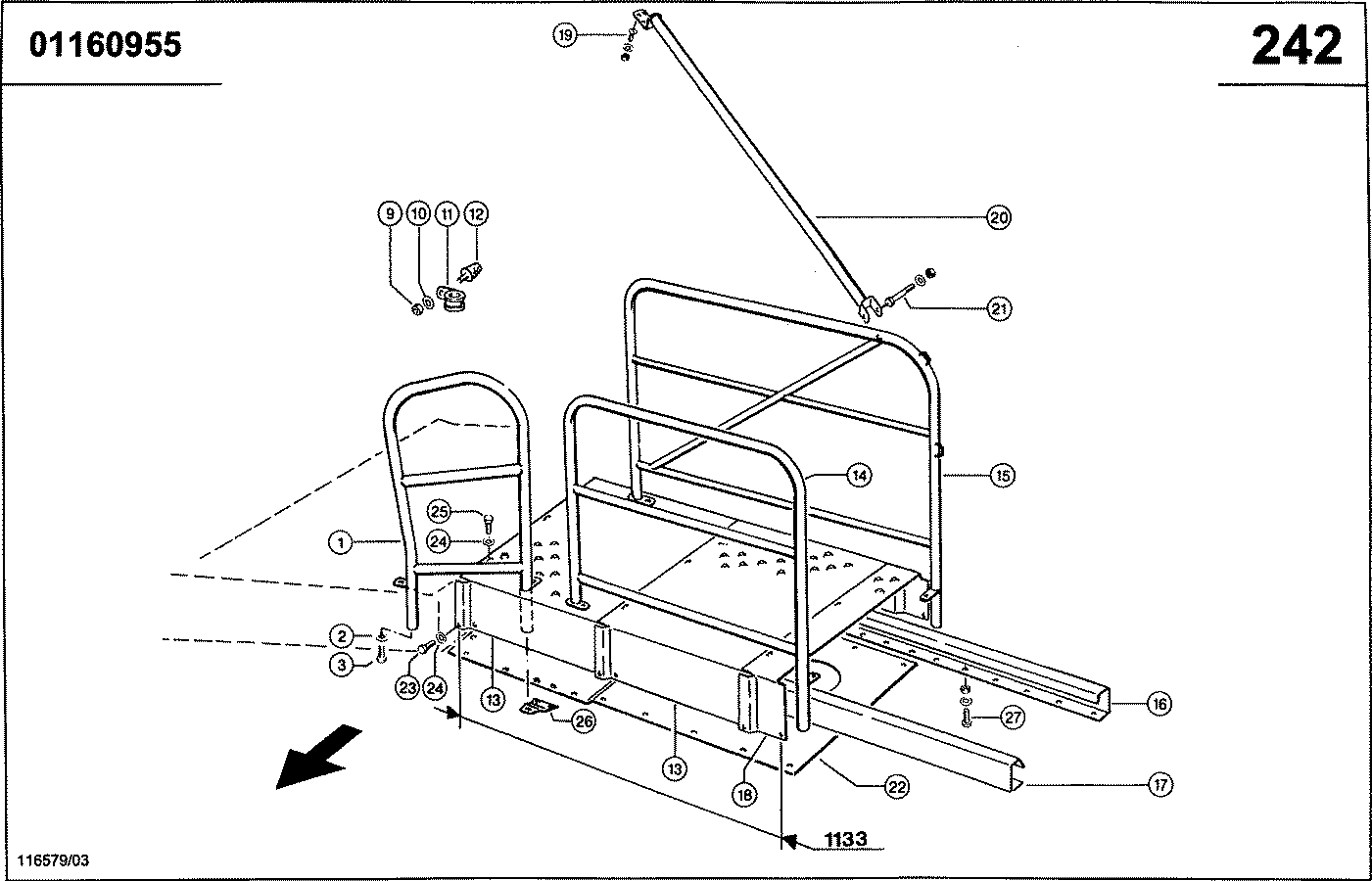 LEXION - VERBREITERUNG MIT GELAENDER (1133 MM)