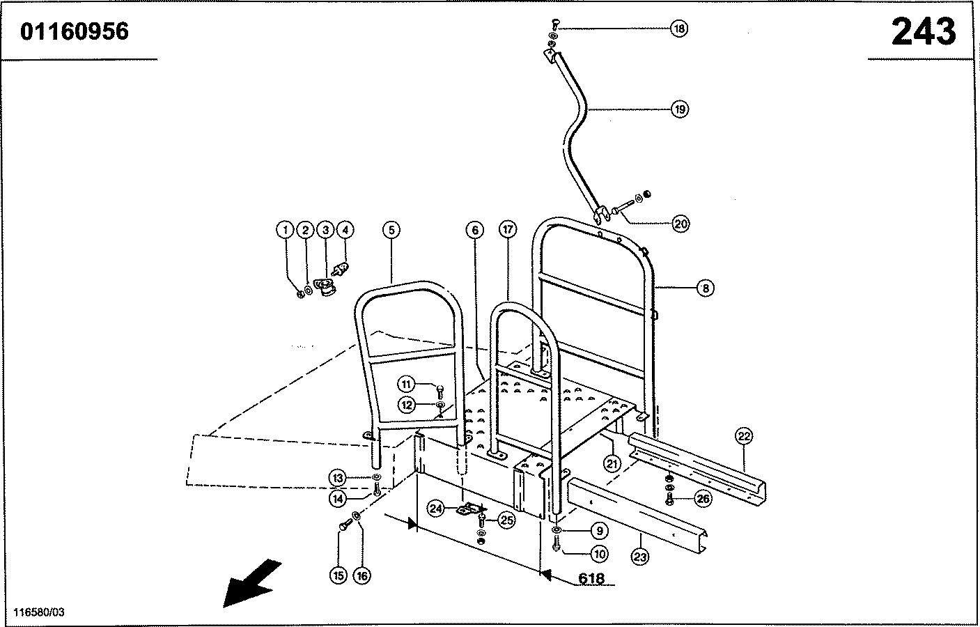 LEXION - VERBREITERUNG MIT GELAENDER (618 MM)