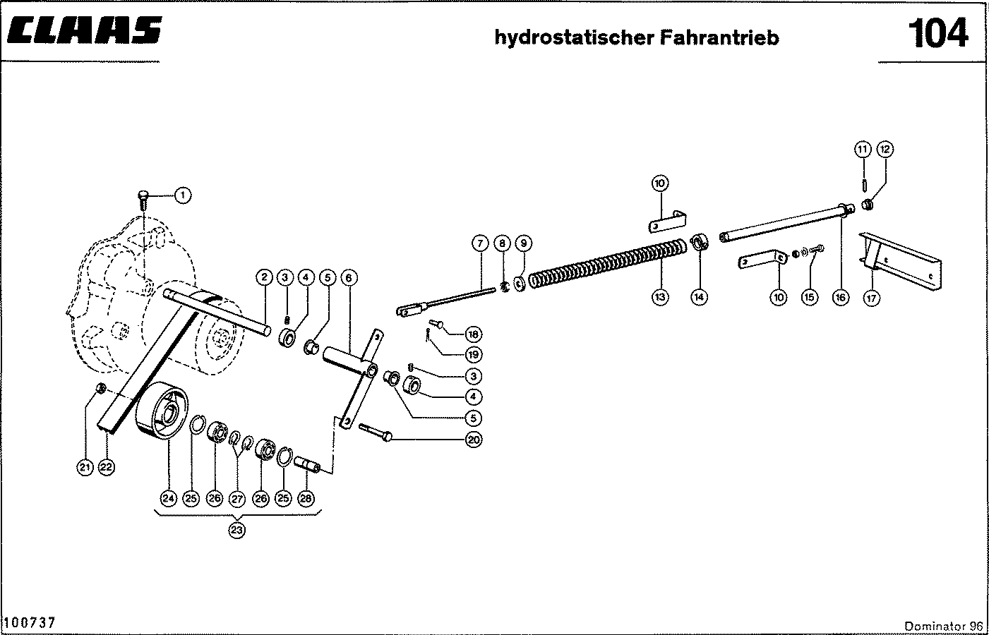 DOMINATOR - SPANNUNG DES HYDROSTAT. FAHRANTRIEBES, 3 RILLEN