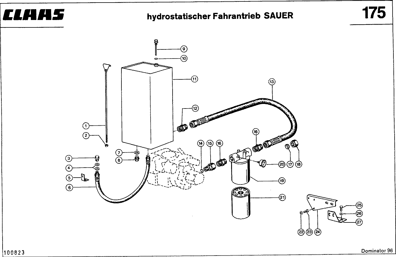 DOMINATOR - HYDRAULIKLEITUNGEN, HYDROST. FAHRANTRIEB -SAUER-