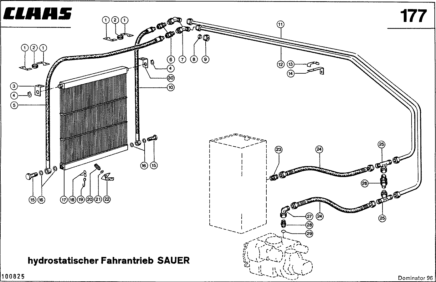 DOMINATOR - HYDRAULIKLEITUNGEN, HYDROST. FAHRANTRIEB -SAUER-