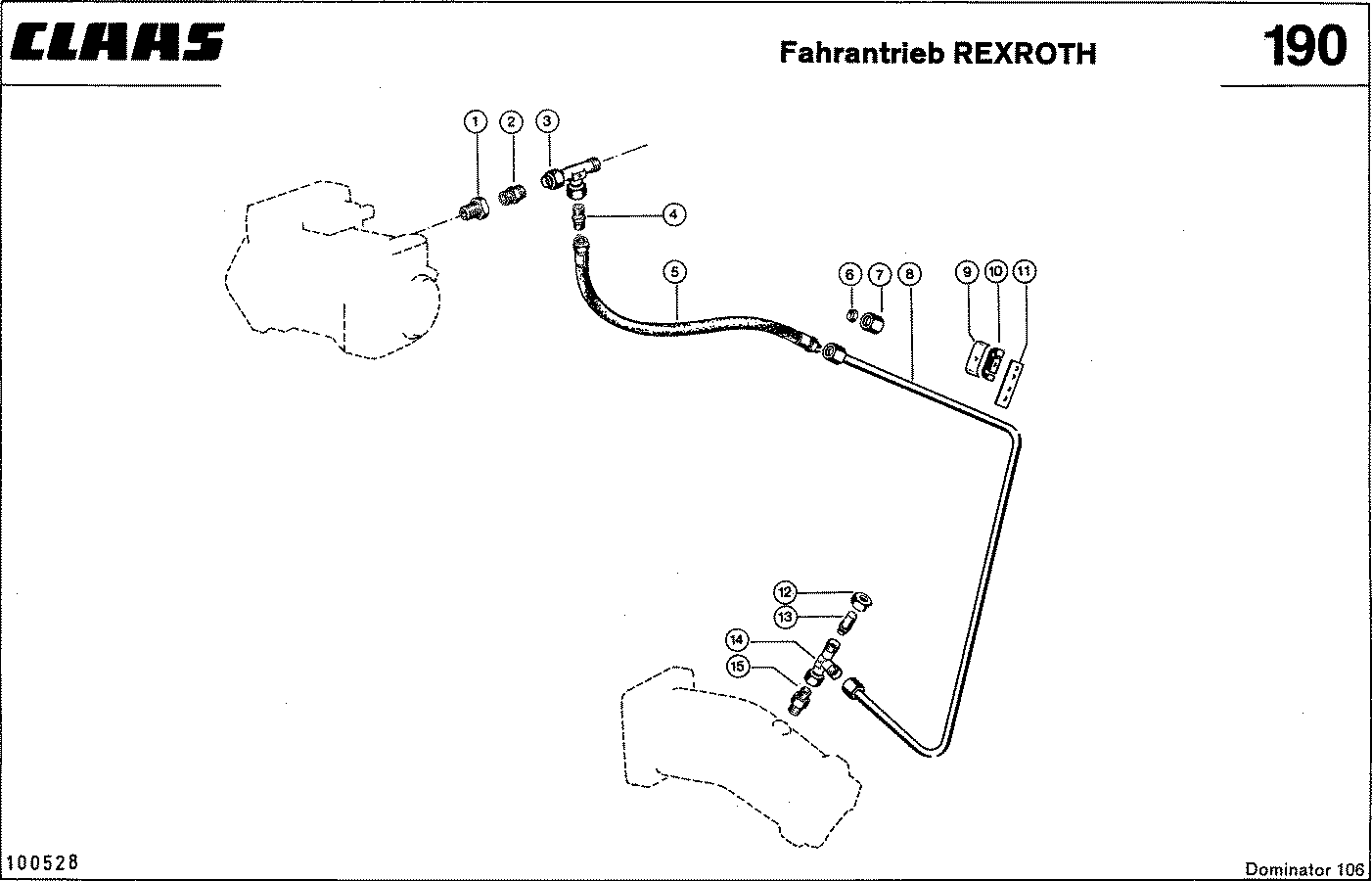 DOMINATOR - HYDRAULIKLEITUNGEN, FAHRANTRIEB -REXROTH-