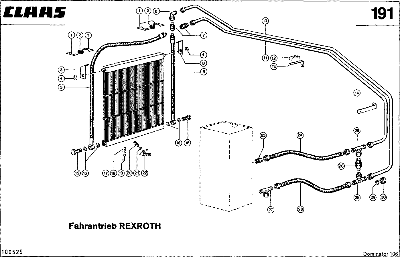 DOMINATOR - HYDRAULIKLEITUNGEN, FAHRANTRIEB -REXROTH-