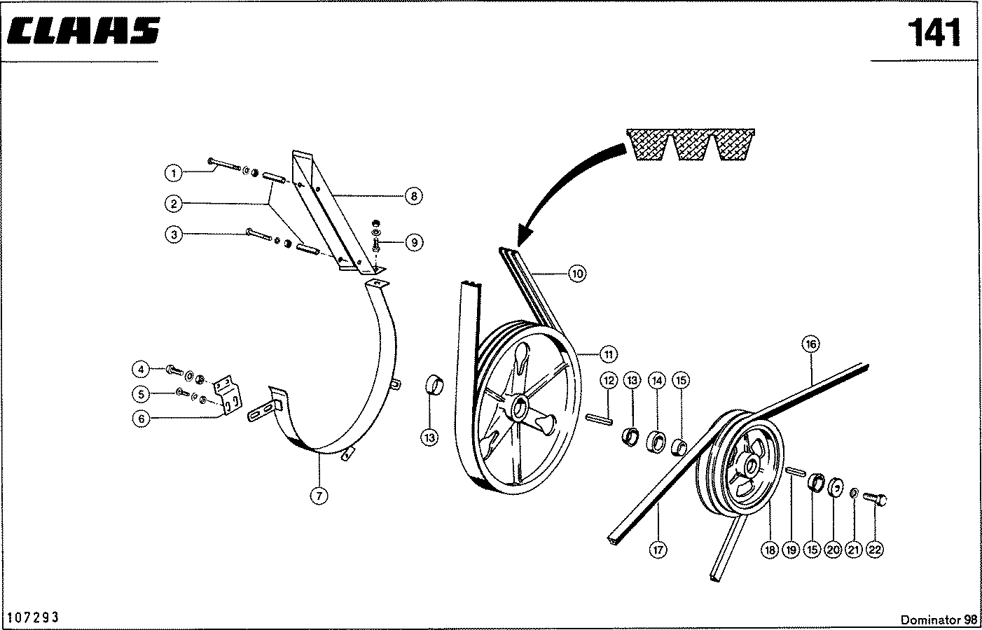 DOMINATOR - DRESCHWERKANTRIEB, 3- RILLIG