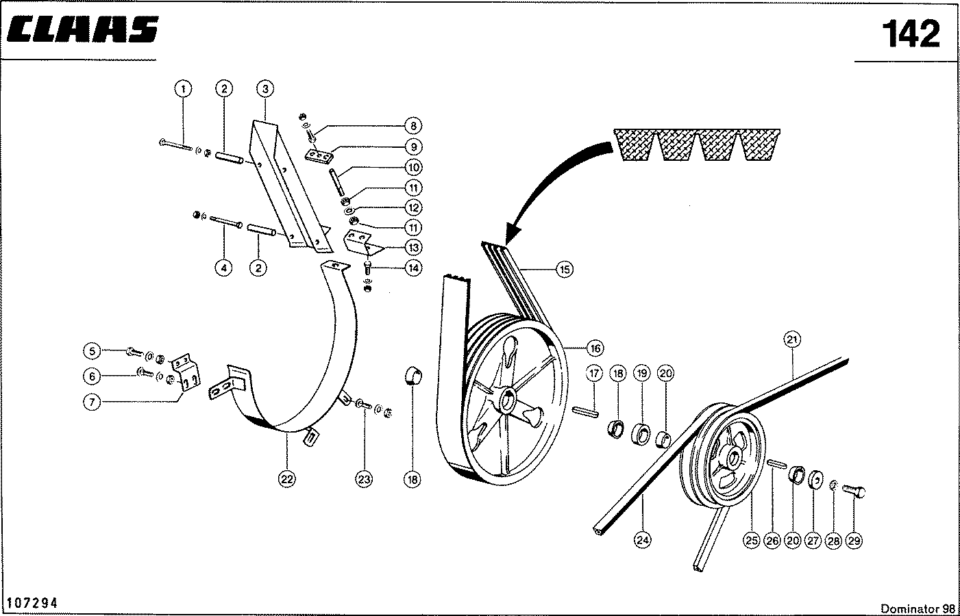 DOMINATOR - DRESCHWERKANTRIEB, 4- RILLIG