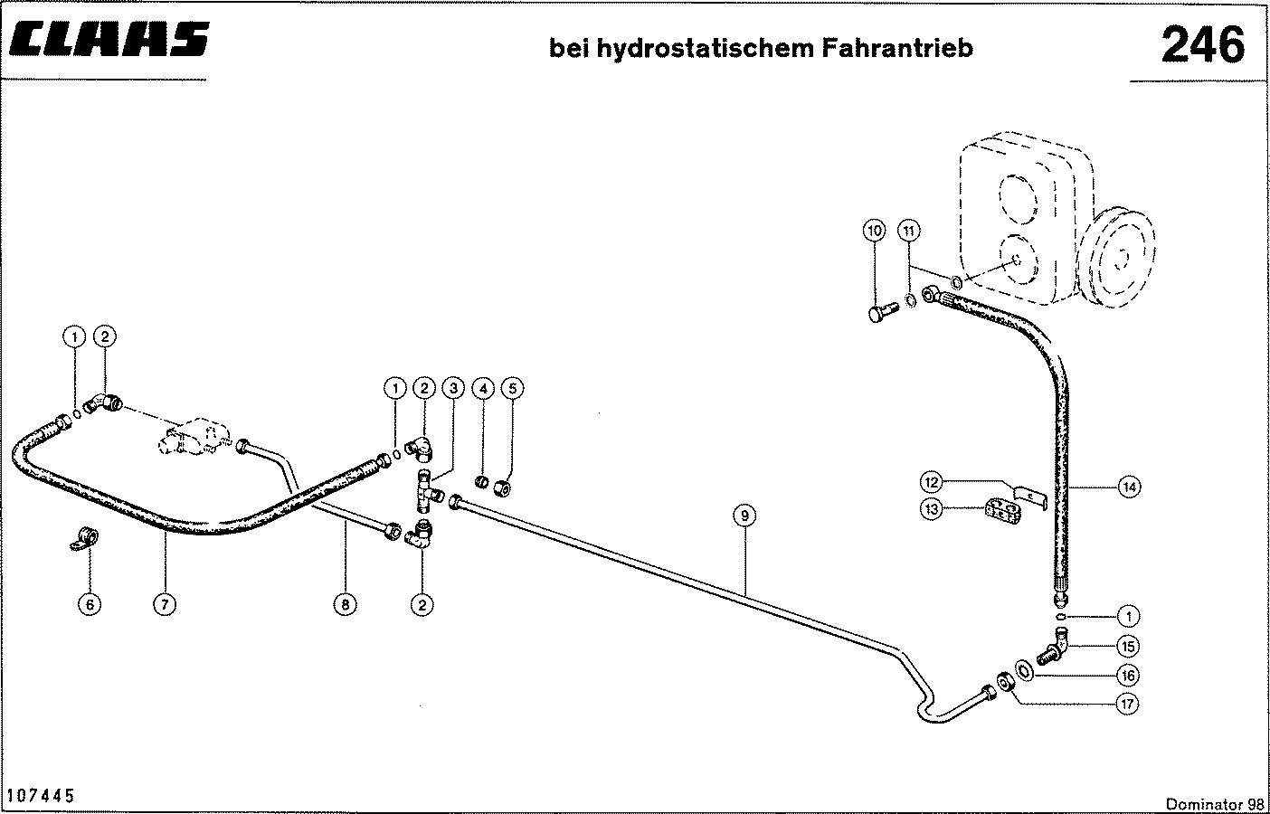 DOMINATOR - HYDRAULIKLEITUNGEN, (VENTILBLOCK - PUMP