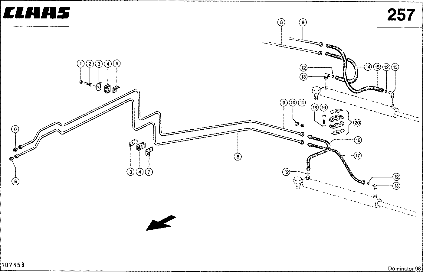 DOMINATOR - HYDRAULIKLEITUNGEN, (LENKUNG - LENKACHS
