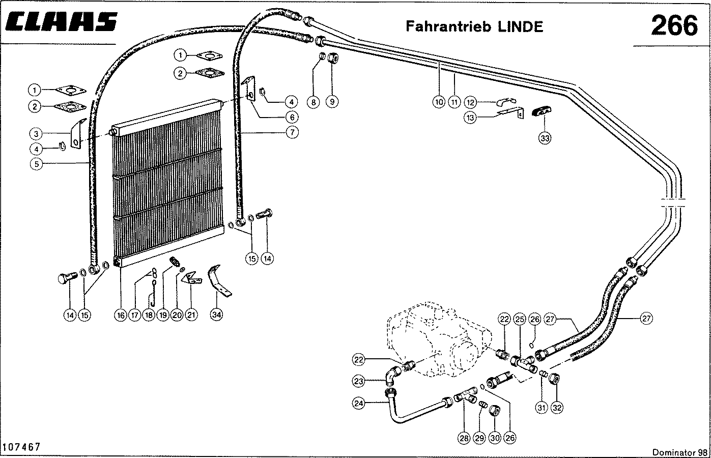 DOMINATOR - HYDRAULIKLEITUNGEN, FAHRANTRIEB -LINDE