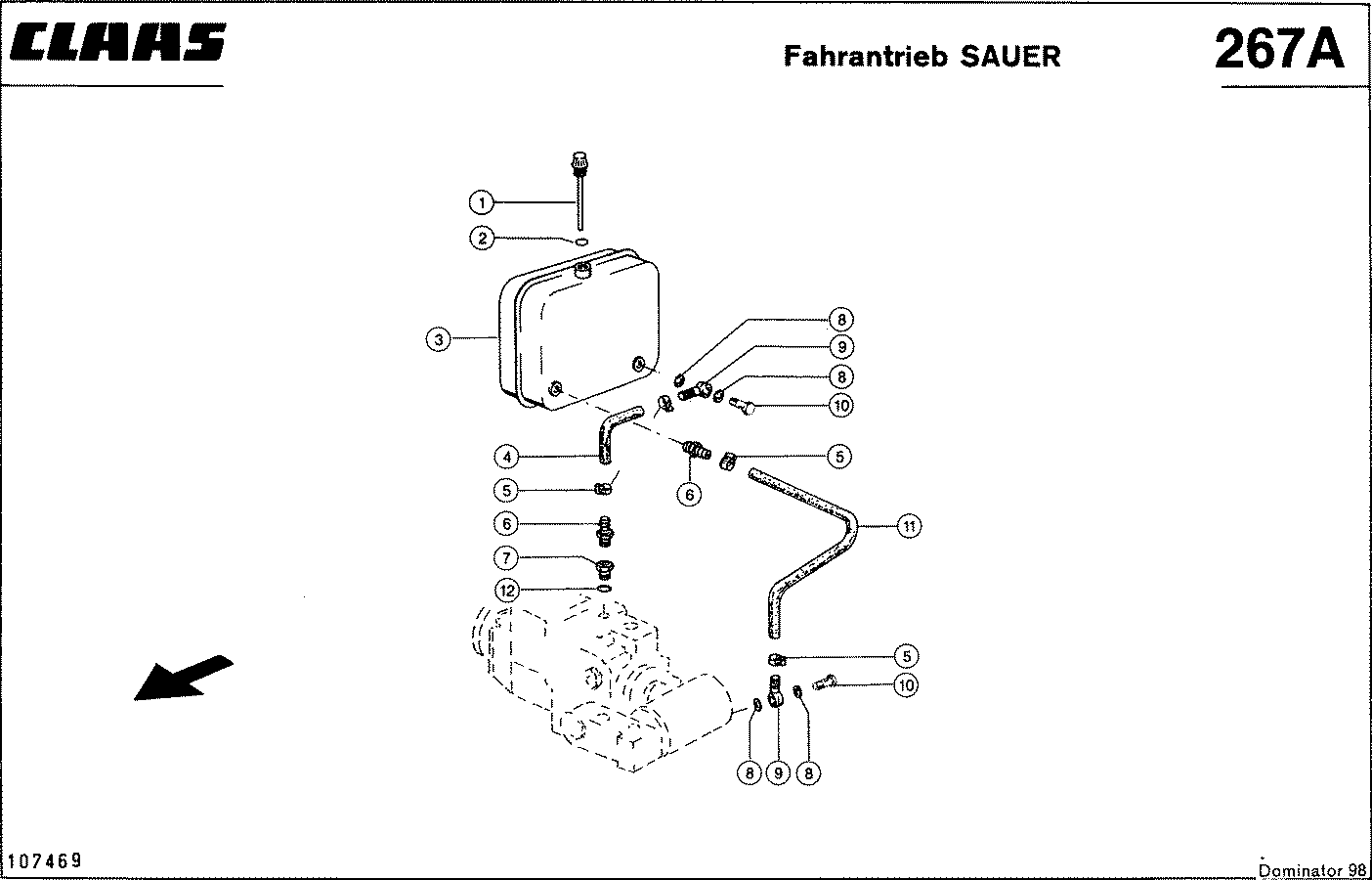 DOMINATOR - HYDRAULIKLEITUNGEN, FAHRANTRIEB -SAUER