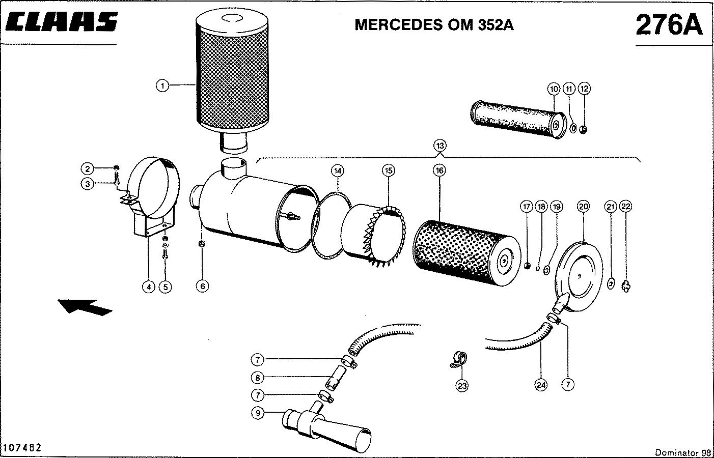 DOMINATOR - MERCEDES OM 352 A; СИСТЕМА ФИЛЬТРАЦИИ ВОЗДУХА