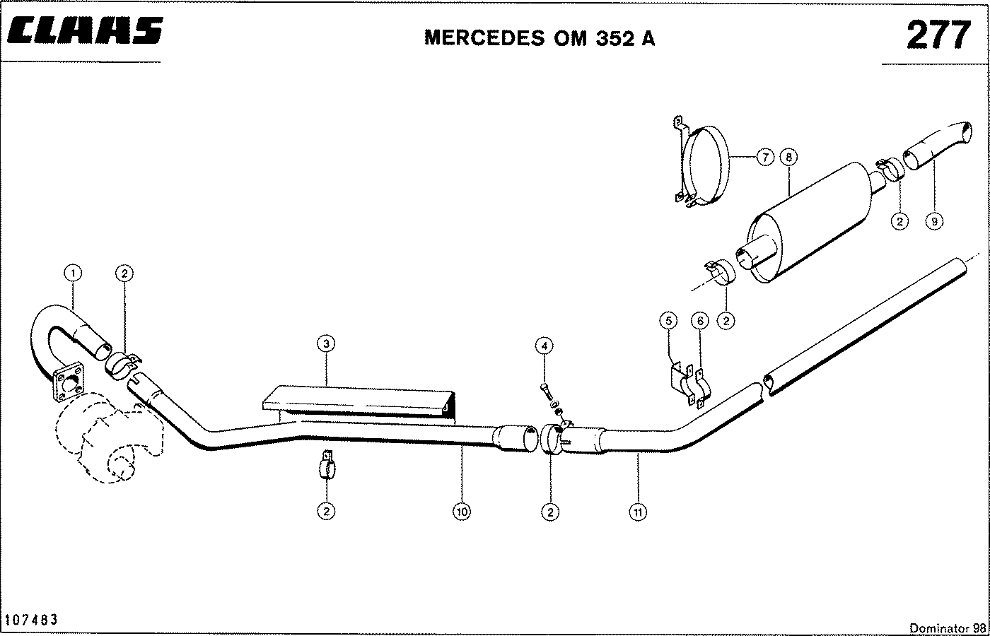 DOMINATOR - MERCEDES OM 352 A; СИСТЕМА ВЫПУСКА