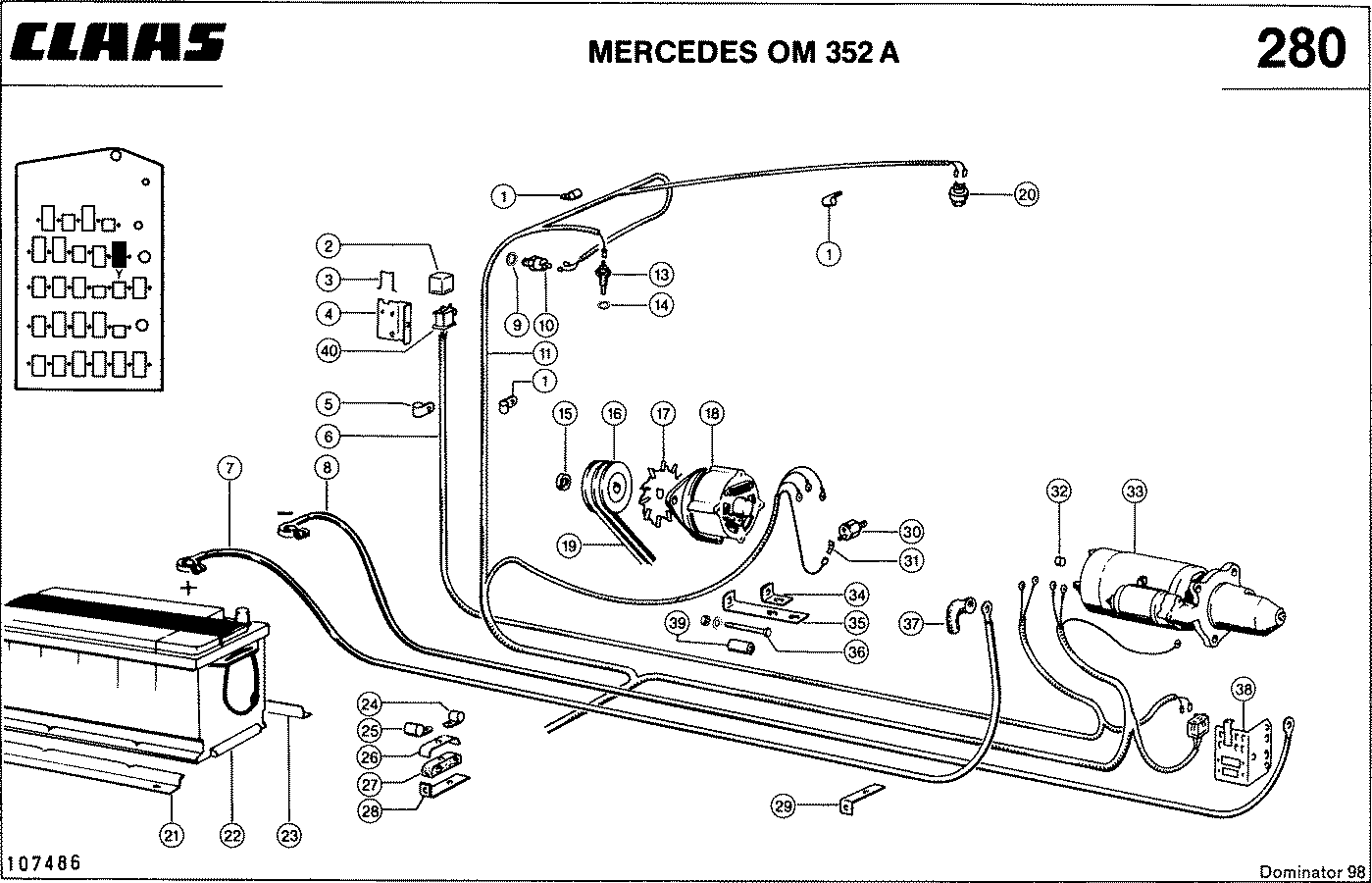 DOMINATOR - MERCEDES OM 352 A; LICHTMASCHINE, ANLA