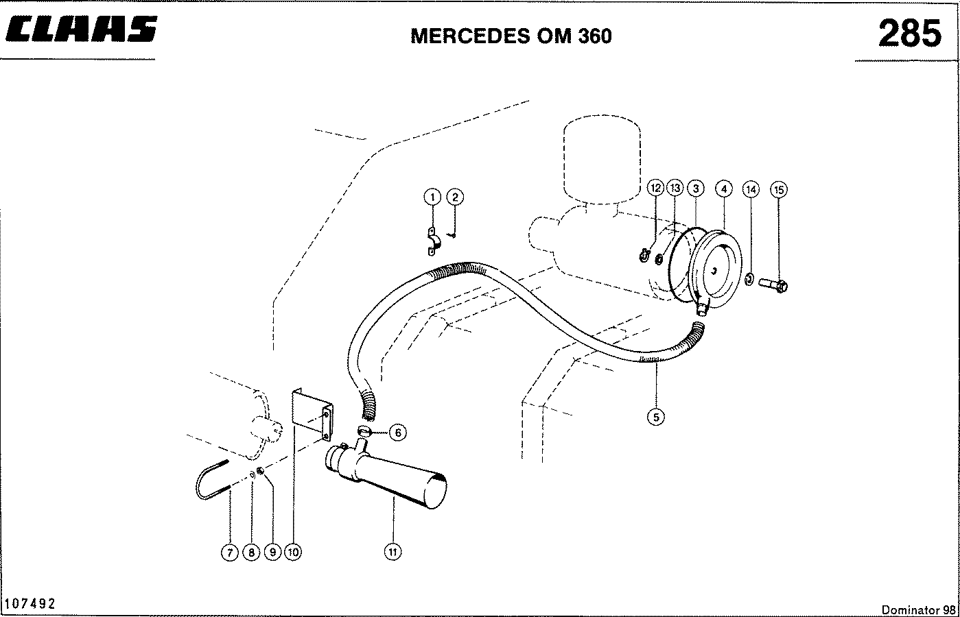 DOMINATOR - MERCEDES OM 360; СИСТЕМА ФИЛЬТРАЦИИ ВОЗДУХА