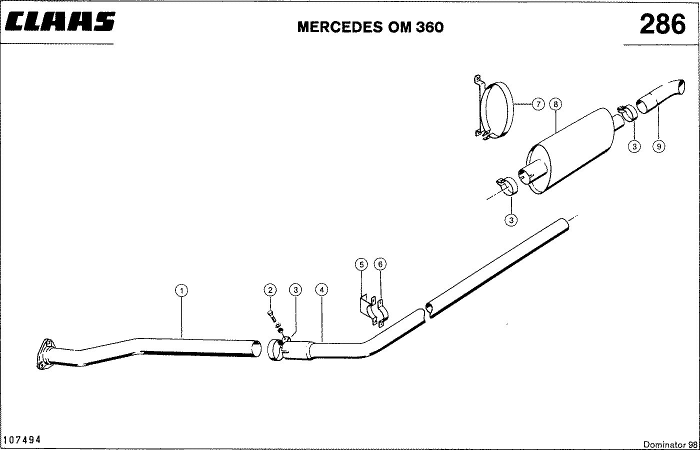 DOMINATOR - MERCEDES OM 360; СИСТЕМА ВЫПУСКА
