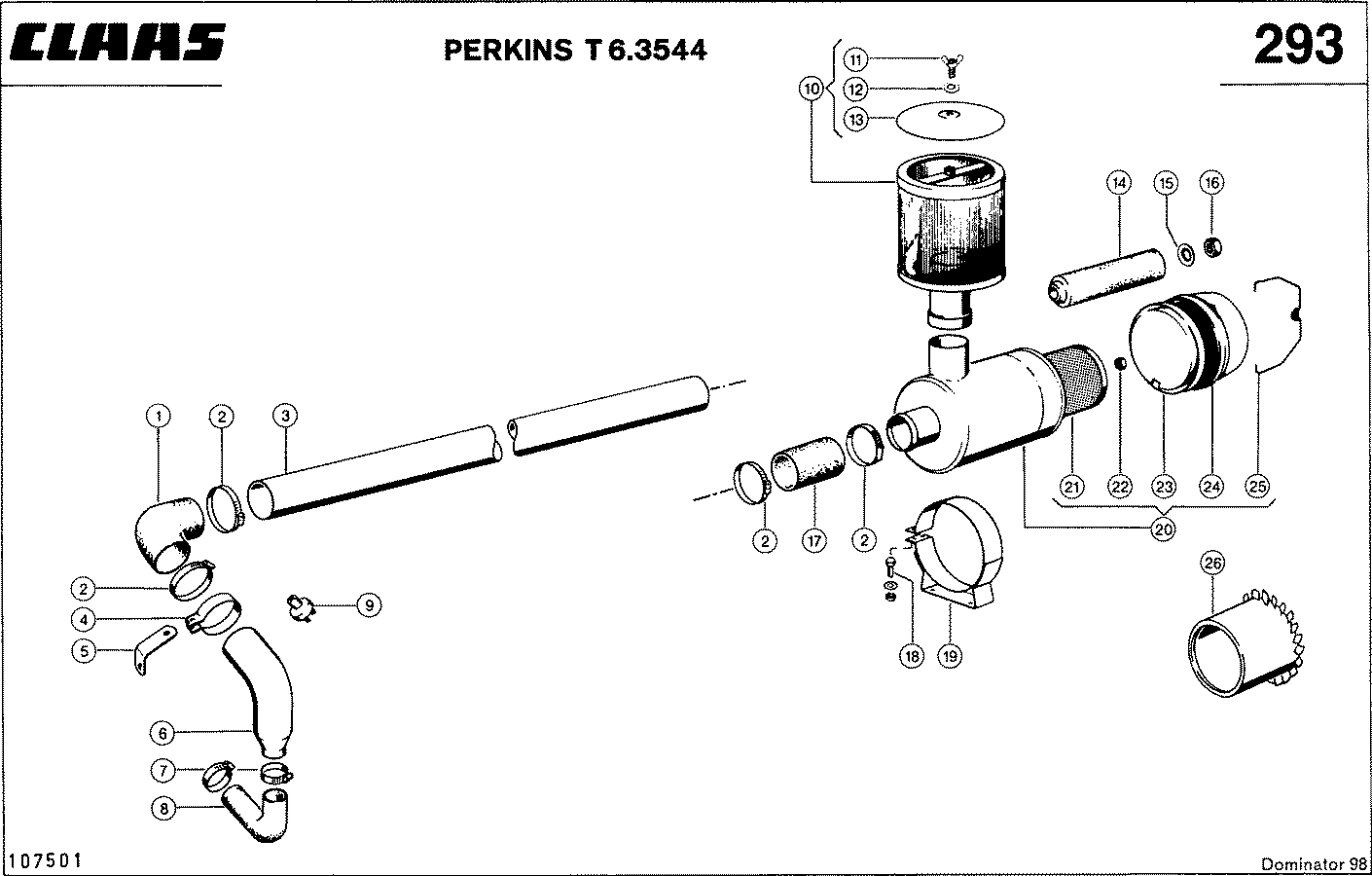 DOMINATOR - PERKINS T 6.3544; СИСТЕМА ФИЛЬТРАЦИИ ВОЗДУХА