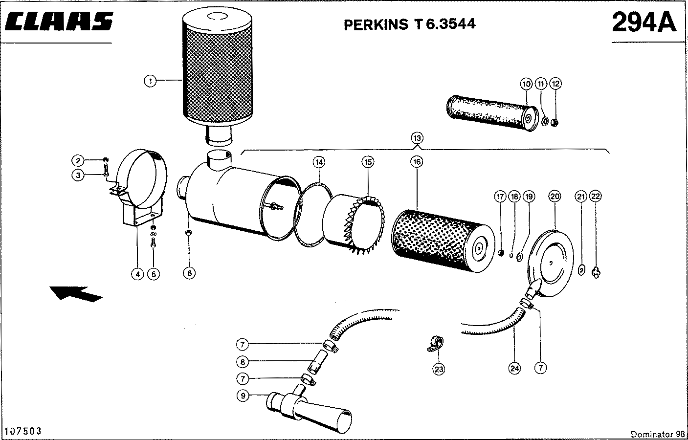 DOMINATOR - PERKINS T 6.3544; СИСТЕМА ФИЛЬТРАЦИИ ВОЗДУХА