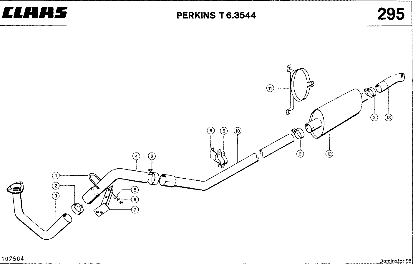 DOMINATOR - PERKINS T 6.3544; СИСТЕМА ВЫПУСКА