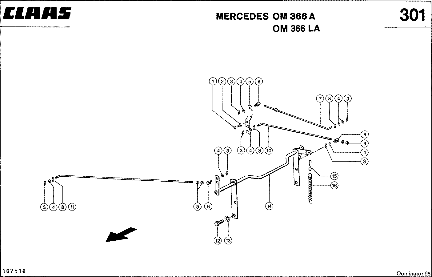 DOMINATOR - MERCEDES OM 366 A, OM 366 LA; DREHZAHLV