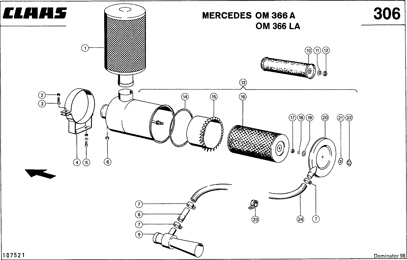 DOMINATOR - MERCEDES OM 366 A, OM 366 LA; LUFTFILTE