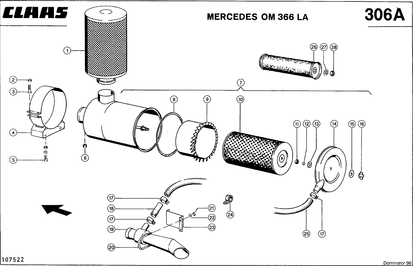 DOMINATOR - MERCEDES OM 366 LA; СИСТЕМА ФИЛЬТРАЦИИ ВОЗДУХА