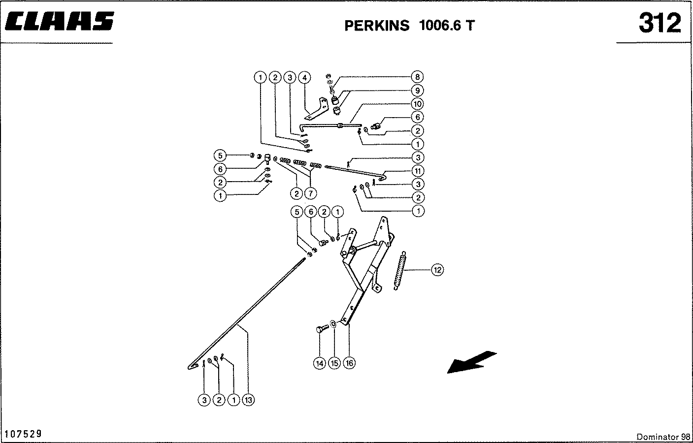 DOMINATOR - PERKINS 1006.6 T; РЕГУЛИРОВКА ОБОРОТОВ
