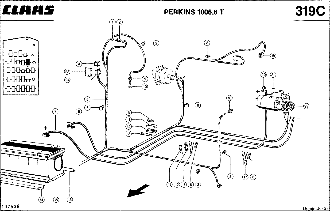 DOMINATOR - PERKINS 1006.6 T; ANLASSER, ELEKTRIK