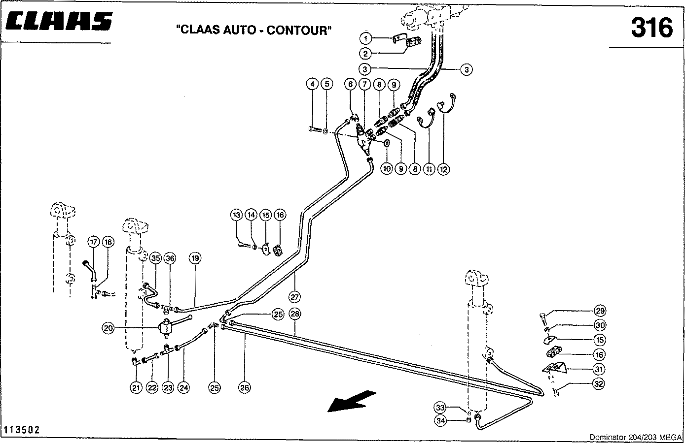 MEGA - ГИДРОПРОВОДЫ, ("CLAAS AUTO - CONTOUR")