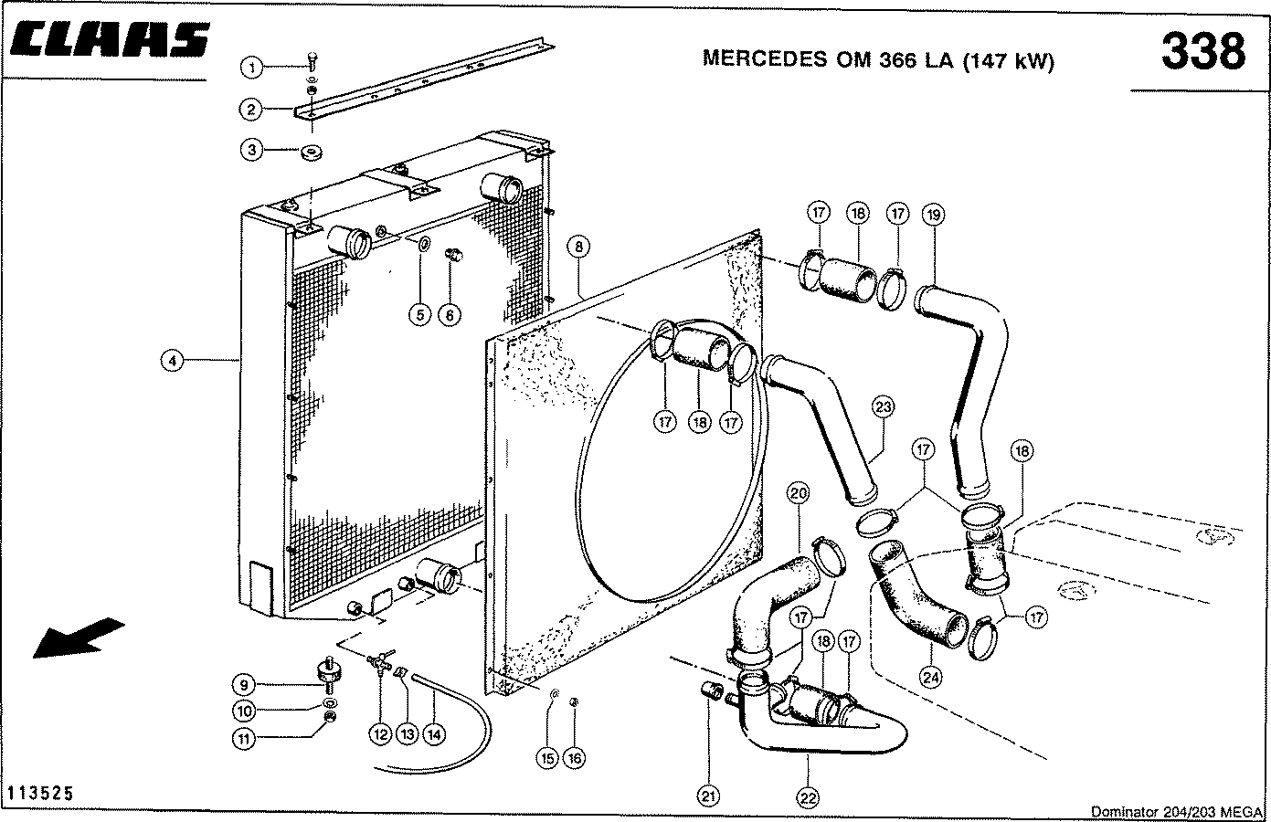 MEGA - ПРИНАДЛЕЖНОСТИ ДВИГАТЕЛЯ, MERCEDES OM 366 LA (147 КВТ)