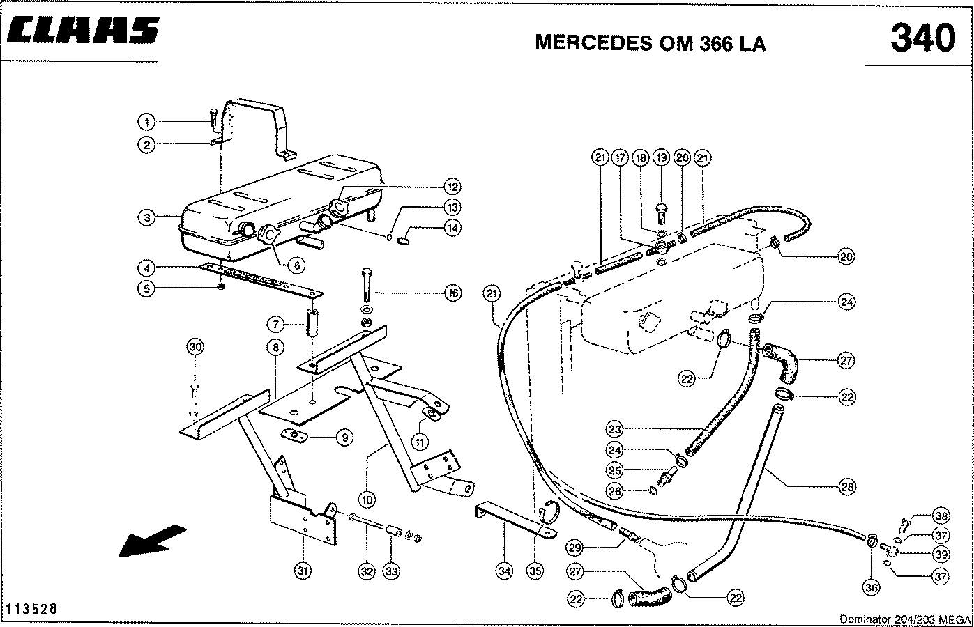 MEGA - ПРИНАДЛЕЖНОСТИ ДВИГАТЕЛЯ, MERCEDES OM 366 LA