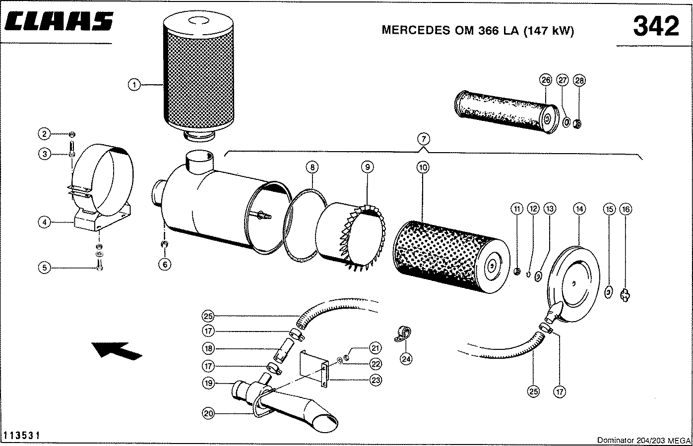 MEGA - ПРИНАДЛЕЖНОСТИ ДВИГАТЕЛЯ, MERCEDES OM 366 LA (147 КВТ)