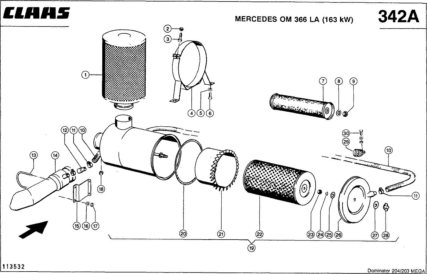 MEGA - ПРИНАДЛЕЖНОСТИ ДВИГАТЕЛЯ, MERCEDES OM 366 LA (163 КВТ)