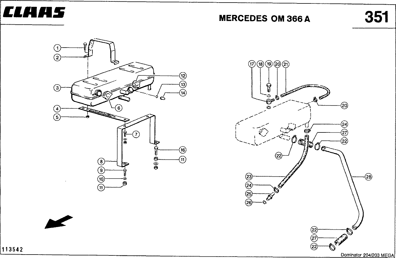 MEGA - ПРИНАДЛЕЖНОСТИ ДВИГАТЕЛЯ, MERCEDES OM 366 A (125 КВТ)