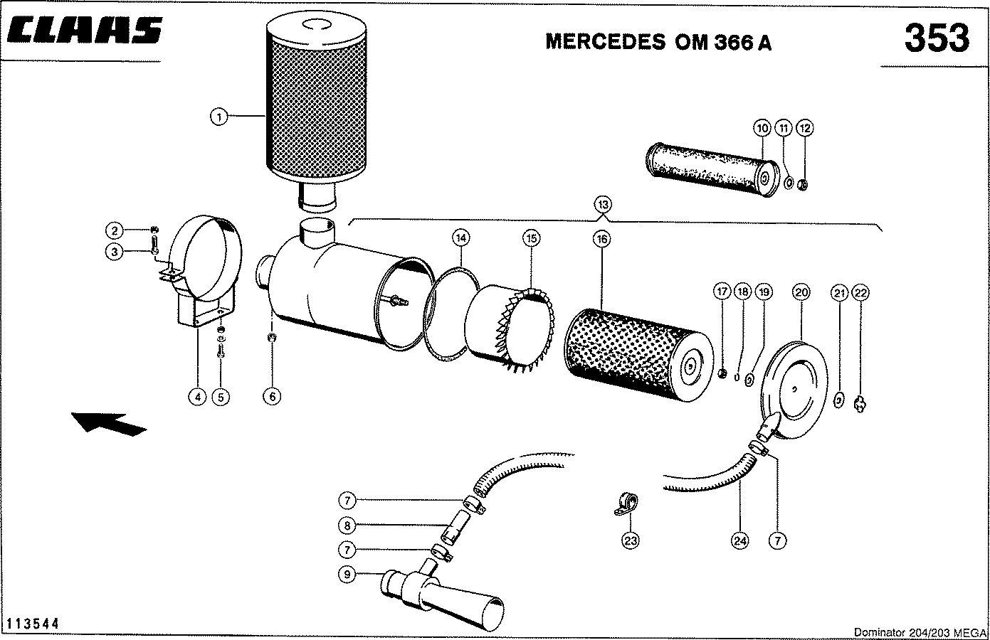 MEGA - ПРИНАДЛЕЖНОСТИ ДВИГАТЕЛЯ, MERCEDES OM 366 A (125 КВТ)