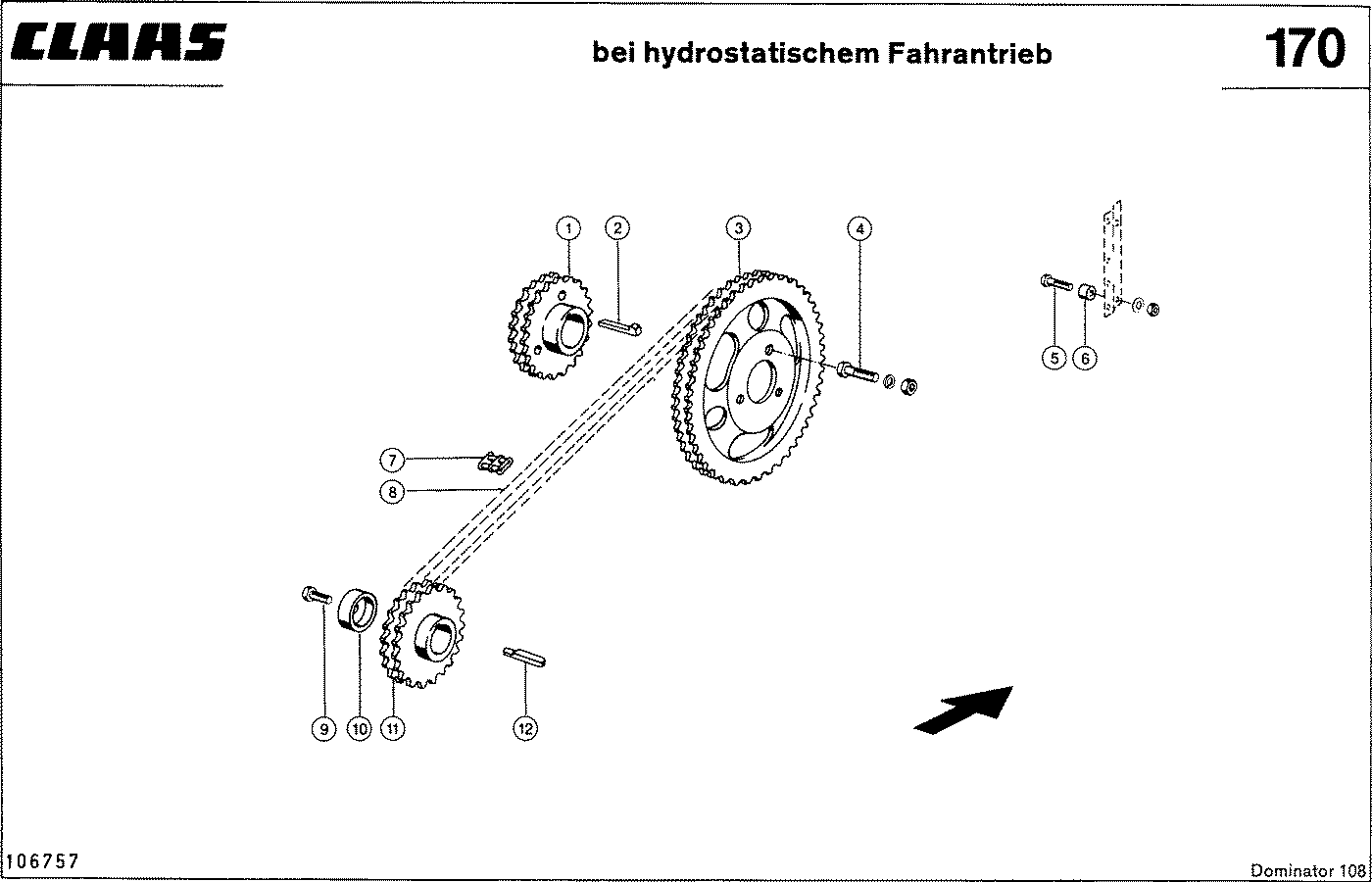 DOMINATOR - TROMMEL-KETTENTRIEB, VAR. 3498