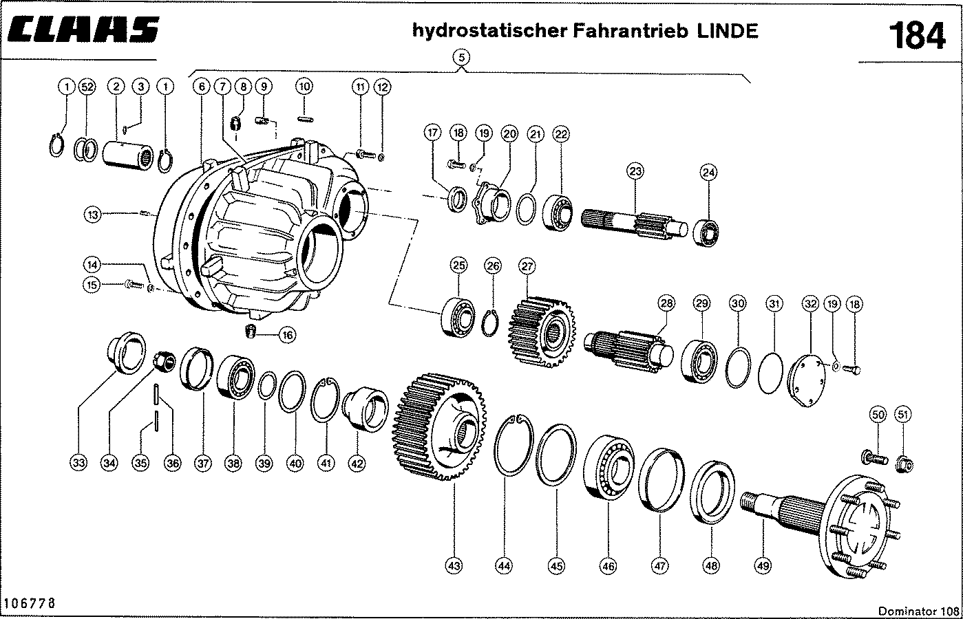 DOMINATOR - ACHSGETRIEBE, BEI FAHRANTRIEB -LINDE-