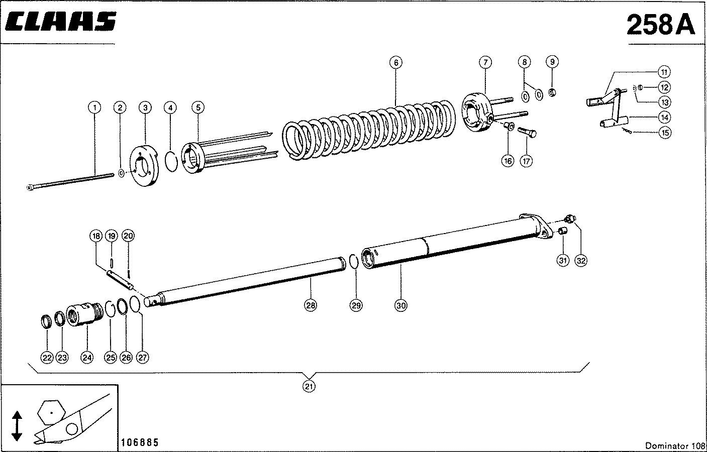 DOMINATOR - SCHNEIDWERKZYLINDER, (55 MM KOLBEN)