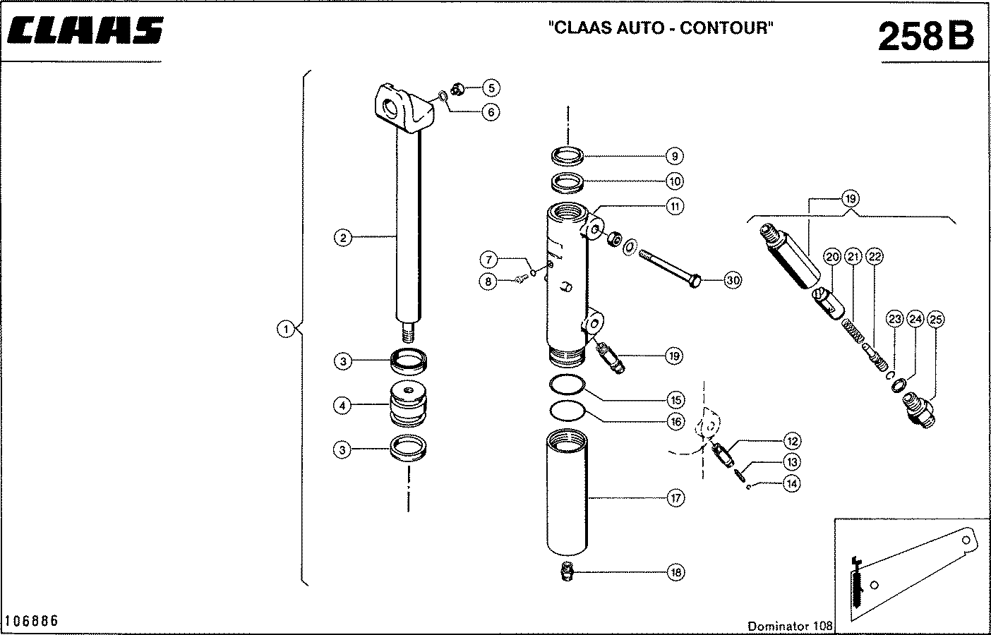 DOMINATOR - HYDRAULIKZYLINDER, FUER "CLAAS AUTO - C