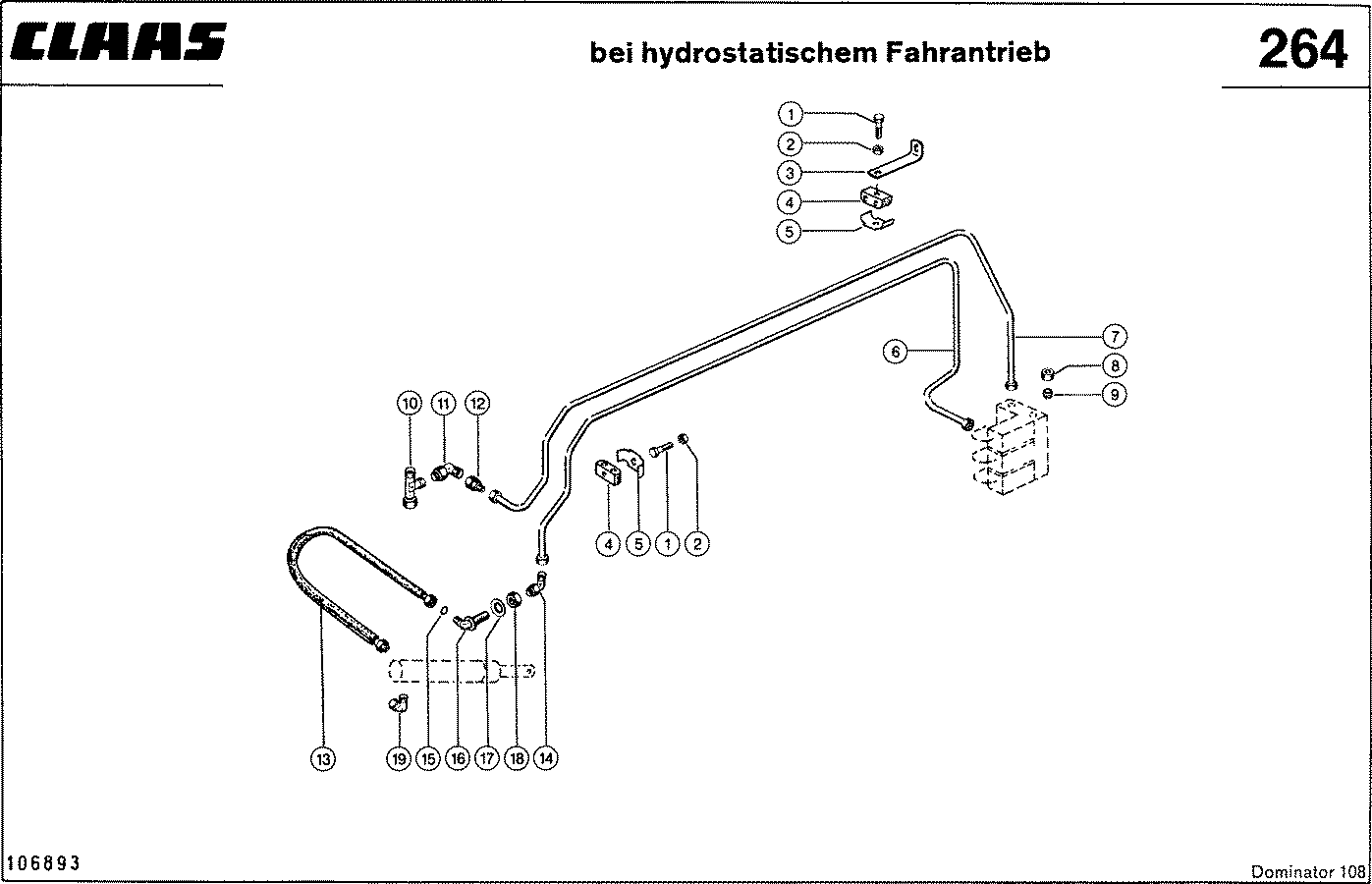 DOMINATOR - HYDRAULIKLEITUNGEN, (NIEDERDRUCKHYDRAUL
